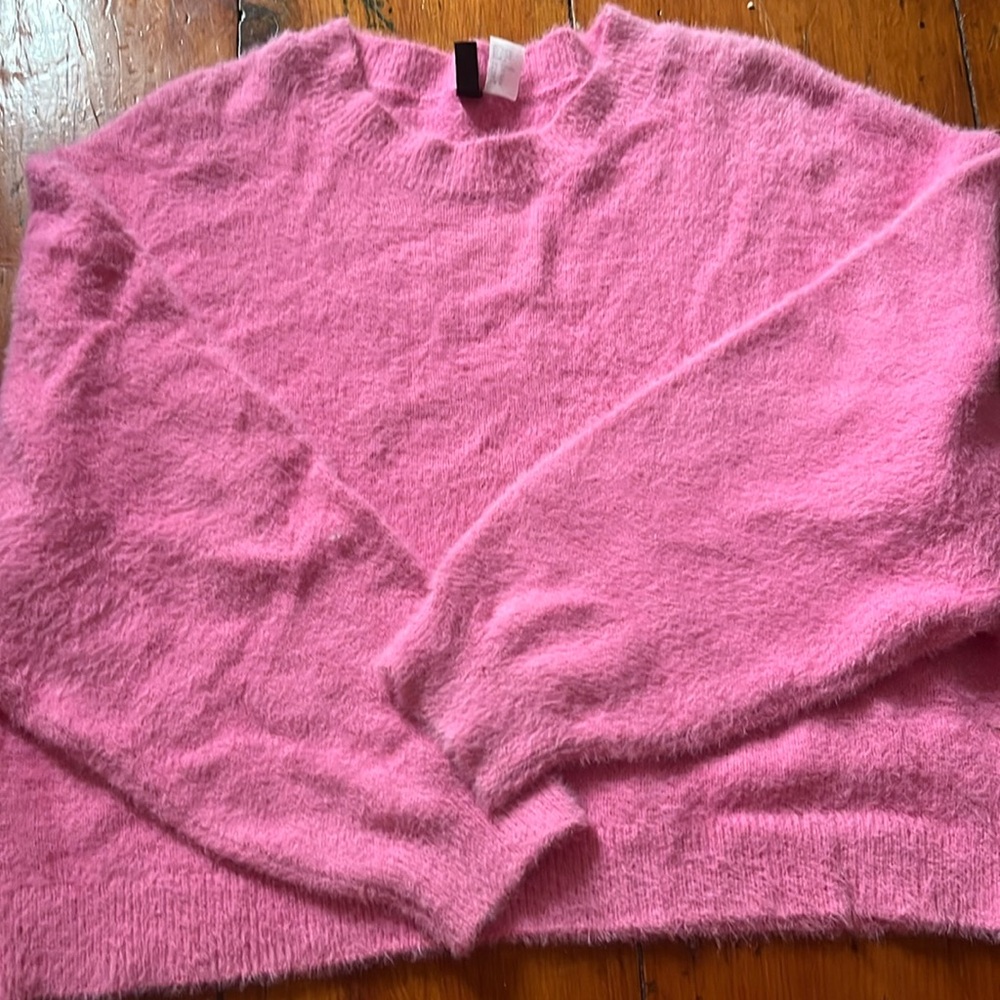 H&M Fuzzy Pink Sweater